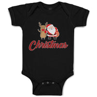 Baby Clothes Christmas Celebration with Santa Claus and Deer Animal Cotton