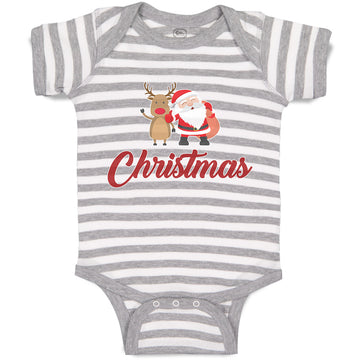 Baby Clothes Christmas Celebration with Santa Claus and Deer Animal Cotton