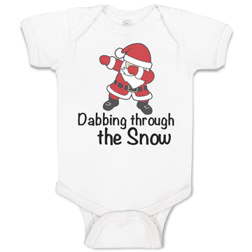 Baby Clothes Dabbing Through The Snow Santa Claus Position Baby Bodysuits Cotton