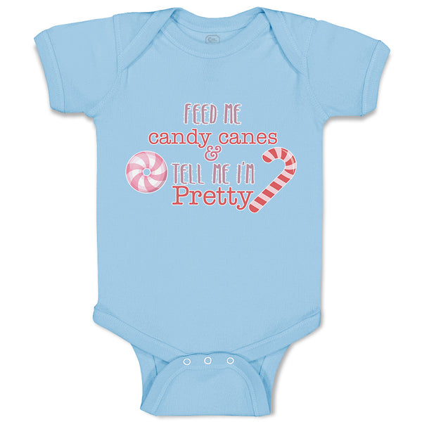 Baby Clothes Feed Me Candy Canes & Tell Me I'M Pretty Baby Bodysuits Cotton