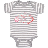 Baby Clothes Feed Me Candy Canes & Tell Me I'M Pretty Baby Bodysuits Cotton