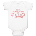 Baby Clothes Feed Me Candy Canes & Tell Me I'M Pretty Baby Bodysuits Cotton