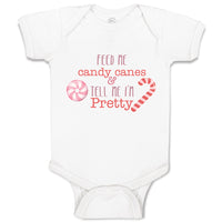 Baby Clothes Feed Me Candy Canes & Tell Me I'M Pretty Baby Bodysuits Cotton