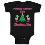 Baby Clothes Flockin' Around The Christmas Tree with Flamingo Birds Cotton