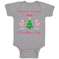 Baby Clothes Flockin' Around The Christmas Tree with Flamingo Birds Cotton