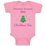 Baby Clothes Flockin' Around The Christmas Tree with Flamingo Birds Cotton