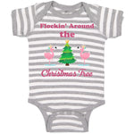Baby Clothes Flockin' Around The Christmas Tree with Flamingo Birds Cotton