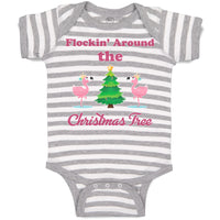 Baby Clothes Flockin' Around The Christmas Tree with Flamingo Birds Cotton