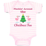 Baby Clothes Flockin' Around The Christmas Tree with Flamingo Birds Cotton