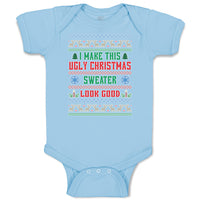 Baby Clothes I Make This Ugly Christmas Sweater Look Good Baby Bodysuits Cotton