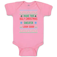 Baby Clothes I Make This Ugly Christmas Sweater Look Good Baby Bodysuits Cotton