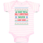 Baby Clothes I Make This Ugly Christmas Sweater Look Good Baby Bodysuits Cotton