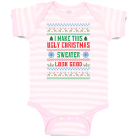 Baby Clothes I Make This Ugly Christmas Sweater Look Good Baby Bodysuits Cotton