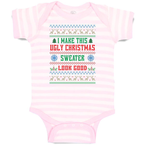 Baby Clothes I Make This Ugly Christmas Sweater Look Good Baby Bodysuits Cotton