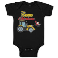 Baby Clothes I'M Digging Christmas with Construction Vehicle Baby Bodysuits