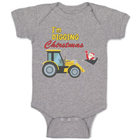 Baby Clothes I'M Digging Christmas with Construction Vehicle Baby Bodysuits