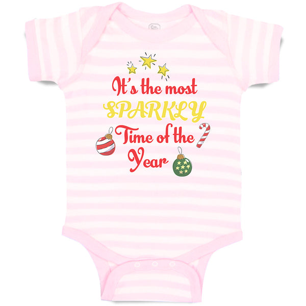 Baby Clothes It's Most Sparkly Time Year with Star Decoration Items Cotton