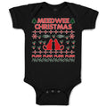 Baby Clothes Meed Wee Christmas Red Cats Facing Each Fish Bone Trees Cotton