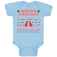 Baby Clothes Meed Wee Christmas Red Cats Facing Each Fish Bone Trees Cotton