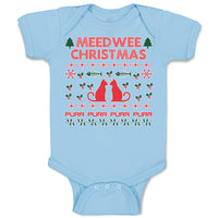 Baby Clothes Meed Wee Christmas Red Cats Facing Each Fish Bone Trees Cotton