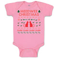 Baby Clothes Meed Wee Christmas Red Cats Facing Each Fish Bone Trees Cotton