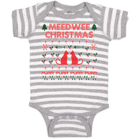 Baby Clothes Meed Wee Christmas Red Cats Facing Each Fish Bone Trees Cotton