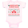Baby Clothes Meed Wee Christmas Red Cats Facing Each Fish Bone Trees Cotton