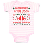 Baby Clothes Meed Wee Christmas Red Cats Facing Each Fish Bone Trees Cotton