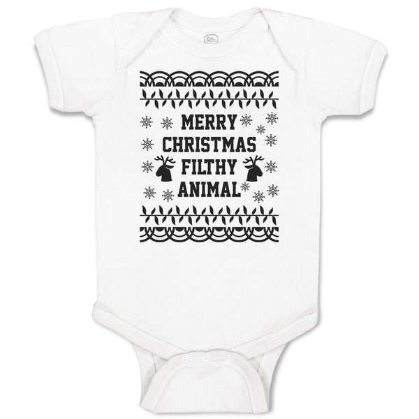 Baby Clothes Merry Christmas Filthy Animal Silhouette Deer Patterns Cotton