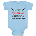 Baby Clothes Merry Christmas Future Grandparents with Deer Baby Bodysuits Cotton