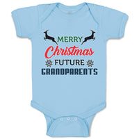 Baby Clothes Merry Christmas Future Grandparents with Deer Baby Bodysuits Cotton