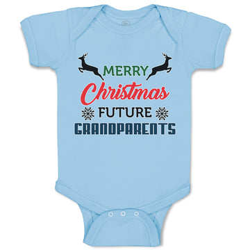 Baby Clothes Merry Christmas Future Grandparents with Deer Baby Bodysuits Cotton