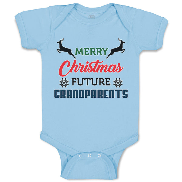 Baby Clothes Merry Christmas Future Grandparents with Deer Baby Bodysuits Cotton