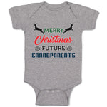 Baby Clothes Merry Christmas Future Grandparents with Deer Baby Bodysuits Cotton