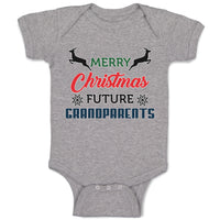 Baby Clothes Merry Christmas Future Grandparents with Deer Baby Bodysuits Cotton