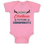 Baby Clothes Merry Christmas Future Grandparents with Deer Baby Bodysuits Cotton