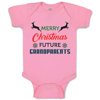 Baby Clothes Merry Christmas Future Grandparents with Deer Baby Bodysuits Cotton