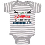 Baby Clothes Merry Christmas Future Grandparents with Deer Baby Bodysuits Cotton