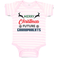 Baby Clothes Merry Christmas Future Grandparents with Deer Baby Bodysuits Cotton