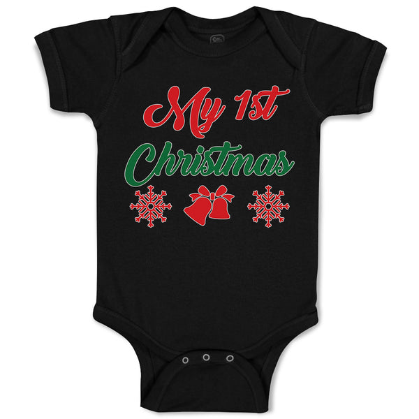 Baby Clothes My 1St Christmas with Red Jingle Bells Baby Bodysuits Cotton