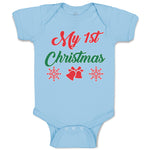 Baby Clothes My 1St Christmas with Red Jingle Bells Baby Bodysuits Cotton