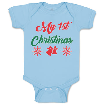Baby Clothes My 1St Christmas with Red Jingle Bells Baby Bodysuits Cotton
