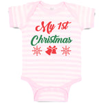 Baby Clothes My 1St Christmas with Red Jingle Bells Baby Bodysuits Cotton