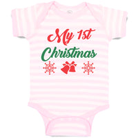 Baby Clothes My 1St Christmas with Red Jingle Bells Baby Bodysuits Cotton