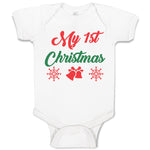 Baby Clothes My 1St Christmas with Red Jingle Bells Baby Bodysuits Cotton