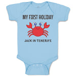 Baby Clothes My First Holiday Jack in Tenerife with Crab Sealife Baby Bodysuits