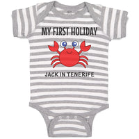 Baby Clothes My First Holiday Jack in Tenerife with Crab Sealife Baby Bodysuits