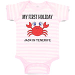 Baby Clothes My First Holiday Jack in Tenerife with Crab Sealife Baby Bodysuits