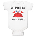 Baby Clothes My First Holiday Jack in Tenerife with Crab Sealife Baby Bodysuits