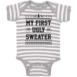 Baby Clothes My Fisrt Ugly Sweather with Christmas Tree and Stars Baby Bodysuits